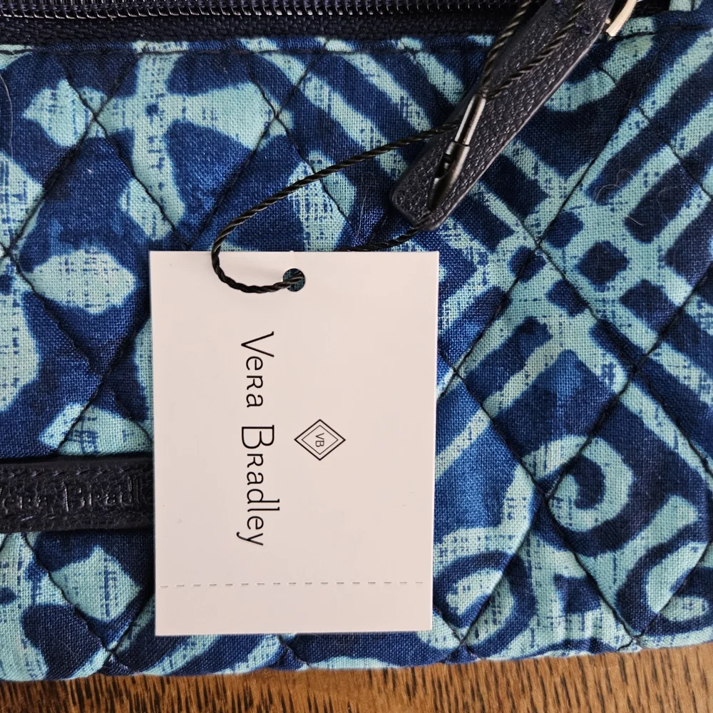 Vera Bradley Blue Patterned Quilted Wristlet